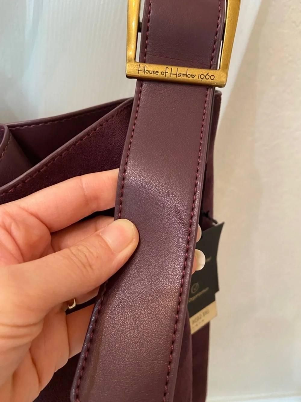 Slouchy Boho Shoulder Bag Adjustable Strap Burgundy NWT flawed